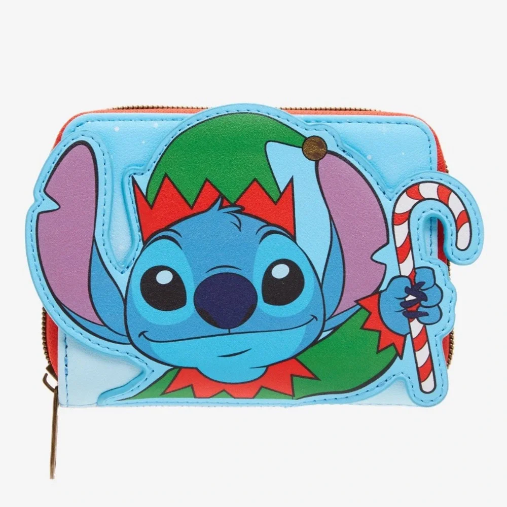 Loungefly Disney Lilo & Stitch Elf Stitch Mini Zipper Wallet Hot Topic Christmas